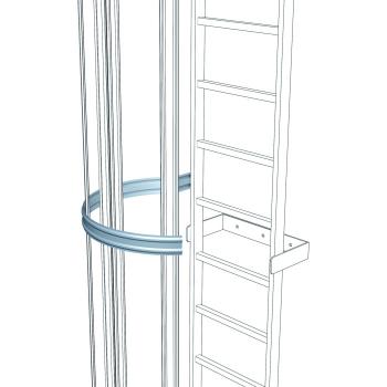 Zarges fixed ladder 3/4 back guard for side exit